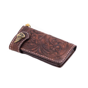 Portafoglio Flower Big Size Marrone