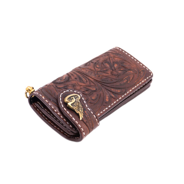 Portafoglio Flower Big Size Marrone